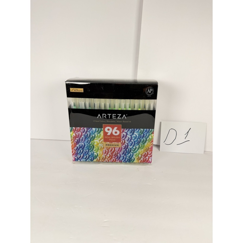 Arteza 96 Real‎ Brush Pens Premium Blendable Water-Based Ink Set w/ Brush Pen